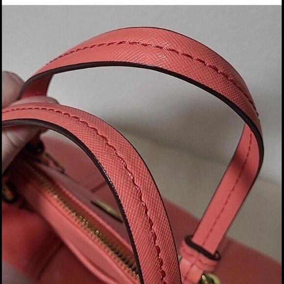 COACH Coral Saffiano Peyton Cora Domed Crossbody Satchel Purse Bag Shoulder - Picture 9 of 12